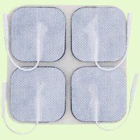 1 - 4/Pack = 4 Count - 2.00" Square Cloth Electrodes (White/Grey or Tan Clot)