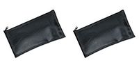 MMF Industries Leatherette Zipper Wallet, 11 x 6 Inches, Black (2340416W04), 2 Packs
