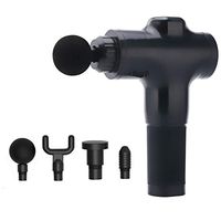 FEDBNET Massage Gun, Portable Cordless Rechargeable Deep Tissue Massager for Muscle Body Pain Relief,Handheld Electric Body Massager Sports Drill Portable Super Quiet Brushless Motor (Black)