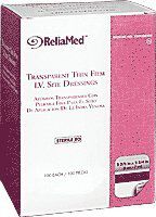 ReliaMed Sterile Latex-Free Transparent Thin Film I.V. Site Adhesive Dressing 2-3/8 x 2-3/4 [Envelope of 10]