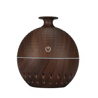 Buedvo 130ml Aroma Diffuse Diffuser Essential Oil Diffuser Ultrasonic Air Humidifier with Wood Grain 7-Color LED Night Light for Office Home Spa Yoga (A)