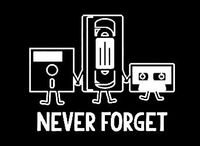 Makarios LLC Never Forget Funny Floppy disc VHS Casette Cars Trucks Vans Walls Laptop MKR| White |5.5 x 4.5|MKR916