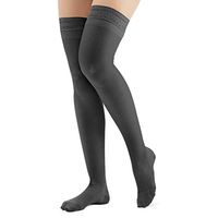 Thigh High Compression Stockings, Firm (20-30 mmHg), Closed Toe - Made in USA, Black, XL - Made in The USA
