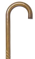 Walking Cane with Olive Finish Round Handle Featuring a Unique Spiral Pattern 36 in Men and Women Hook Crook Neck