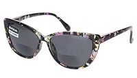 Cateye Bifocal Reading Sunglasses Sun Readers for Women with Designer Style Frame (Multi 7258, 2.50)