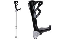 Ergodynamic Forearm Crutches By FDI (Size: 4'7-6'8) 1 Pair/2 Crutches / Black / Lightest Crutch with an Integrated Shock Absorber (L (over 188lbs) spring rate) by FDI