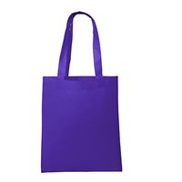 Non-Woven Promotional Budget Friendly Wholesale Tote Bag, Convention Trade Show Reusable Bags, 13"W x 15"H, Promotional Bags (Purple, 12)