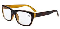 Eyekepper Bifocal Reading Glasses for Women Men Reading Transparent Lens Bifocal Readers Brown Pattern +3.00