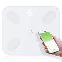 GSAGJyec Weight Scale Bluetooth Electronic Weight Scale Accurate Digital Human Fat Scale Tempered Glass Health Scale KG/LB/ST (Color : White)