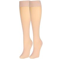 Truform Compression 20-30 mmHg Sheer Knee High Stockings Beige, Large, 2 Count