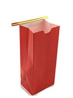 NEWPAK 1/2 LB Festive Bags with a White or Gold Tin Tie Available in Solid, Green, Gold, Black,Red,Blue and Maroon Size - 3 3/8 x 2 1/2 x 7 3/4″ (Red)