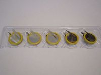 5 x CR2025 with 5mm Tabs/Pins Eunicell Lithium Battery - 3V CMOS Backup