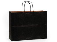 100% Recycled Kraft Tint Bags - Vogue Black 100% Recycled Kraft Bulk Shopping Bags 16x6x12" (250 Bags) - Wraps-BVTBK