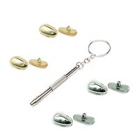 Eyeglass Repair Kits,2 Pairs Transparent+2 Pairs Gold Non-Slip Silicone Stick on Nose Pads for Eyeglass Nose pad with Mini Screwdriver