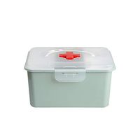 First Aid Kit Case Medicine Storage Box，Multi Layer Large Capacity Family Mounted Portable Medicine Box，Green Pink White Three Colors Optional (Green, Large)