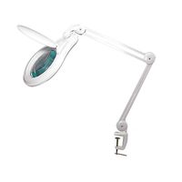 BoliOptics Professional LED Magnifying Lamp, Full Spectrum Daylight Bright Magnifier Glass Lens, Adjustable Swivel Arm + Clamp for Desk Table Craft Work Bench, White, 8 Diopter, 5 inch Lens