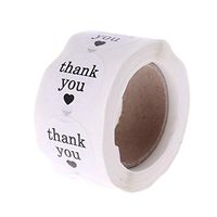 UNTERING 500pcs White Thank You Stickers Label for Wedding Anniversary Birthday Thank You Envelope