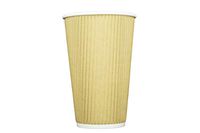 [500 COUNT] Disposable Double Walled Hot Cups - No Sleeves needed Premium 16 oz Insulated Ripple Wall To Go Hot Coffee Tea Chocolate Drinks Perfect Travel ToGo Paper Cup Natural Kraft (16oz Cups)