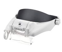 HYLHY LED Light Hands Free Headband Illuminated Magnifier Visor -1.5X to 13X Zoom Headset Head Mounted Magnifying Glasses with Lights for Reading,Jewelry loupe, Watch Electonic Repair Updated