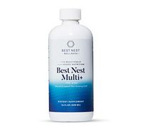 Best Nest Multi+ for Kids, Liquid Multivitamin, with Methylfolate (Folic Acid), Methylcobalamin, Complete, Natural Whole Food Blend, Prebiotics, Digestive Enzymes, 16 Oz Bottle, Best Nest Wellness