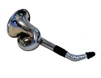 Galapagoz Ear Trumpet Horn Ear Bugle for The Hard of Hearing Crowd Silver/Black Great Party Gag Gift US