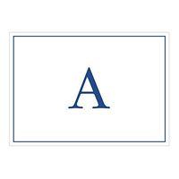 Caspari Navy Embossed Initials Boxed Note Cards in Letter A, 16 Cards & Envelopes