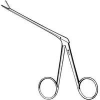 Sklar Instrument 67-8010 Micro Alligator Ear Forceps, Delicate, Curved Left, 3-1/4"