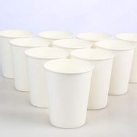 100pcs/Pack 250ml Pure White Paper Cups Disposable Coffee Tea Milk Cup Drinking Accessories Party Supplies Accept Customize (100pcs)