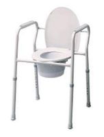 Steel Chair Commode with Back Bar
