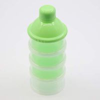 Kids Baby Feeding 4 Layers Milk Powder Dispenser Bottle Storage Container for Travel Green