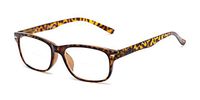 Readers.com Reading Glasses: The Williamsburg Bifocal Reader, Plastic Retro Square Style for Men and Women - Yellow Tortoise, 2.00