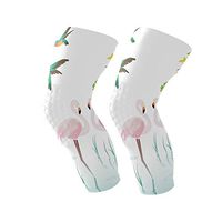 LORVIES Birds Flamingos and Flowers Knee Brace, Knee Compression Sleeve Support for Running, Arthritis, Meniscus Tear, Sports, Joint Pain Relief and Injury Recovery