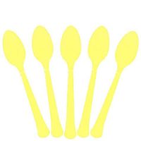 Extra Heavy Weight Plastic Spoons | 20ct (Light Yellow)