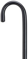 Walking Cane - Black Round nose crook handle hospital cane, 7/8" diameter hardwood shaft, 42" long w/rubber tip.