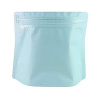 1dingdeals 25pcs Heat Sealable Double Ziplock Aluminum Mylar Stand-Up Coffee Storage Bags with Pull Tab (16oz, Matte Blue)