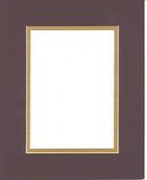 Pack of 5 11x14 Maroon & Gold Double Picture Mats Cut for 8x10 Pictures