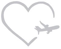 hBARSCI Love Planes & Flying Vinyl Decal - 5 Inches - for Cars, Trucks, Windows, Laptops, Tablets, Outdoor-Grade 2.5mil Thick Vinyl - Silver Gray