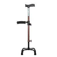HSRG Four-Legged Crutches, Height-Adjustable Walking Stick Rehabilitation Cane,Elderly Multi-Function Non-Slip Lightweight Walker