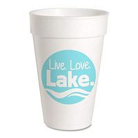 Live Love Lake Party Cups - Styrofoam 16oz 10 Pack