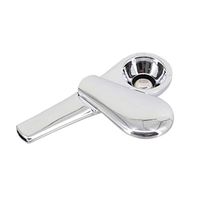 Gabrine Shiny Zinc Alloy Pipe Scoop Shaped Detachable Tobacco Pipe(Silver)