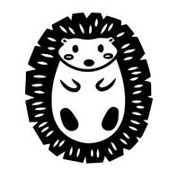 Cute Hedgehog Vinyl Decal Sticker (Black)