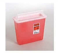 Sharps Container 1-Piece 11H X 10.75W X 4.75D " 5 Quart Translucent Red Base