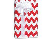 Red Chevron Stripe Gift Wrap 15 Foot Roll Wrapping Paper