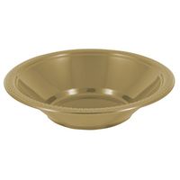 JAM PAPER Disposable Plastic Bowls - Small - 12 oz (7 Inch Diameter) - Gold - 20/pack