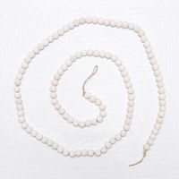 60"x .5" x .5" wood bead garland, white– 15044