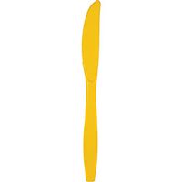 Club Pack of 600 School Bus Yellow Premium Heavy-Duty Plastic Party Knives