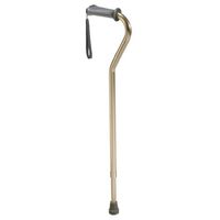 Drive Medical Aluminum Rehab Ortho K Grip Offset Handle Cane with Wrist Strap, Bronze