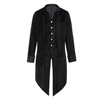 Men's Long Sleeve Tailcoat Jacket,Clearance!! Males Winter Slim Fit Tops Button Blouse Steampunk Uniform Costume Praty Outwear
