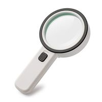 30X High Handheld Strong Magnifying Glass with 12 LED and UV Light, Best Jumbo Size Illuminated Magnifier for Reading, Inspection, Exploring, Hobbies and Currency Detecting for Macular Degeneration