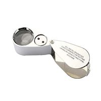 Loupe 40X Handheld Illumination Magnifier with LED Light HD Lens for Book Reading Jewelry Identification Watch DIY Crafts Engraving and Repair Silver 25mm Magnifier